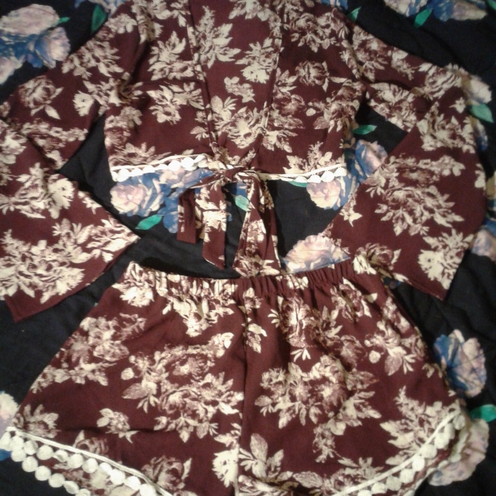 Tie Front Top & Shorts Set